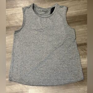 Athleta Gray Sleeveless Tank Top M Split Tulip Back Mesh Panel Activewear